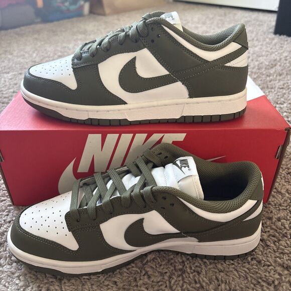 Nike Dunk Low White Medium Olive DD1503-120 Women’s Size 8.5 Shoes Sneaker - Picture 5 of 8